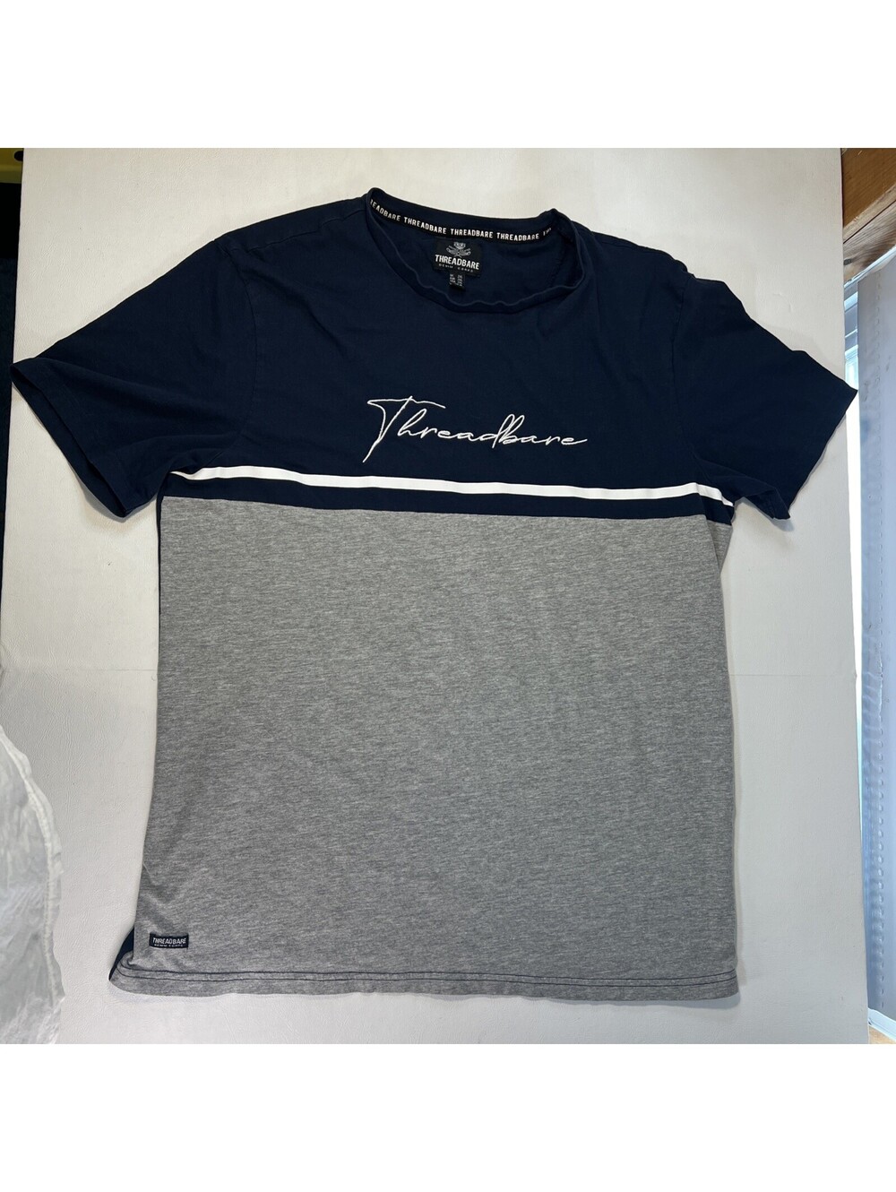 Threadbare Men Blue & Gray T shirt 2XL
